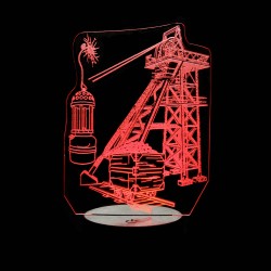 wagon Lampe et Chevalement - Socle avec télécommande